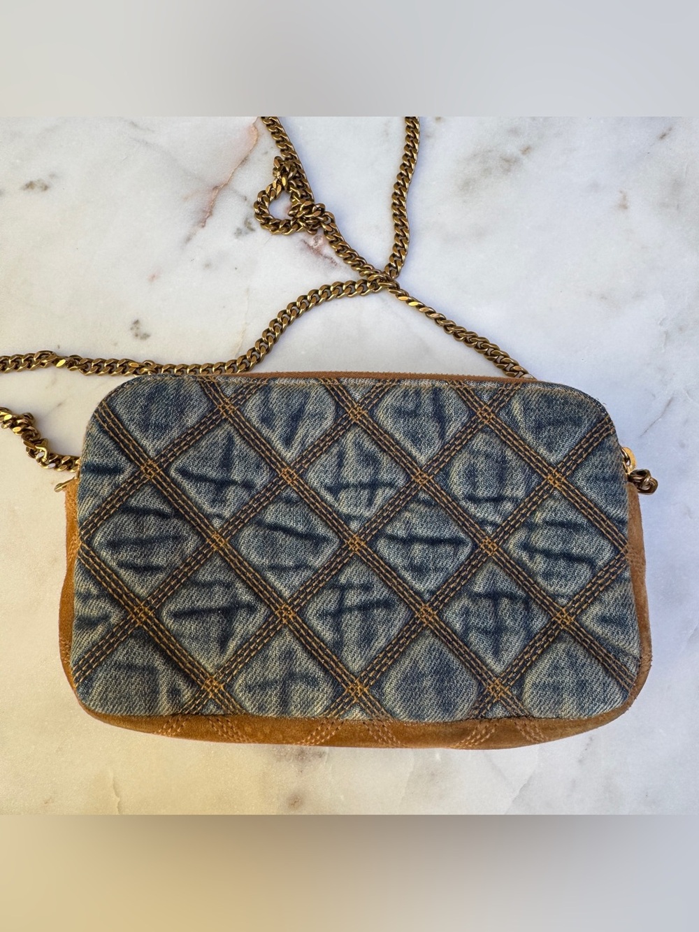 Saint Laurent Denim Becky Double-Zip Crossbody - Picture 5 of 16